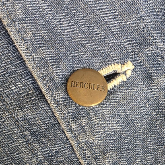 Hercules Vintage Union Made Denim Chore Coat Unlined Workwear Mens Large Thrash - Picture 5 of 12